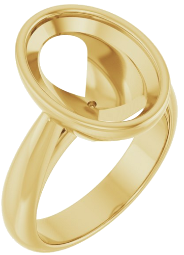 Sužadėtuvių Žiedas „Bezel-Set Solitaire“ 14k yellow gold Oval 14mm x 10mm (1)