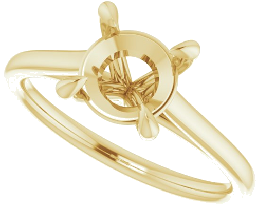 14K Yellow  7.4 mm Round Solitaire Engagement Ring Mounting (5)
