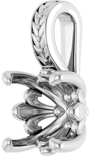 Pakabukas „Floral-Inspired Solitaire“ 14k white gold Round 7mm (2)