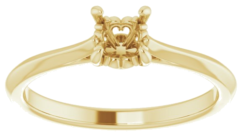 Sužadėtuvių Žiedas „Solitaire“ 585 Geltonojo Aukso Round 5.2mm (3)