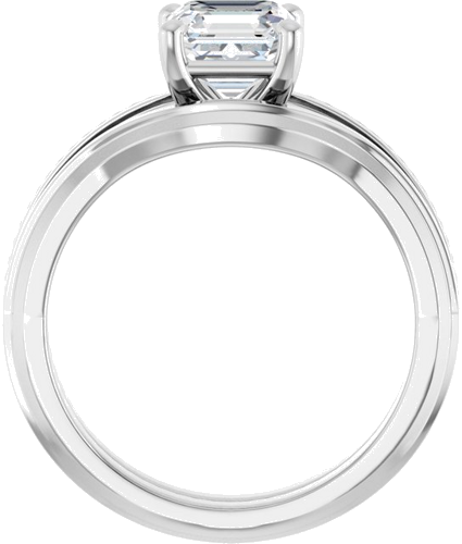 Sužadėtuvių Žiedas „Solitaire“ 14k white gold Asscher 6mm (7)