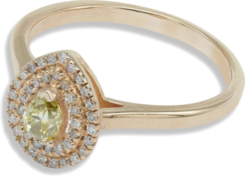 Rose gold ring with natural Fancy diamonds (2)