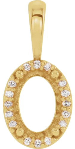 14K Yellow 5x3 mm Oval .03 CTW Natural Diamond Halo-Style Pendant (1)