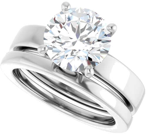 14K White 9 mm Round Solitaire Engagement Ring Mounting (10)