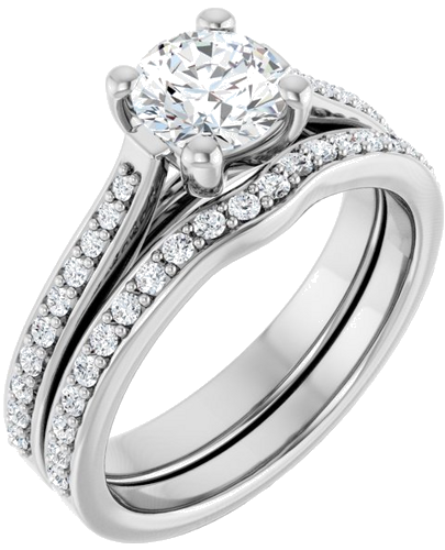 Sužadėtuvių Žiedas 14k white gold Round 6mm (6)