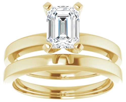 Sužadėtuvių Žiedas „Solitaire“ 14k yellow gold Emerald 7mm x 5mm (8)