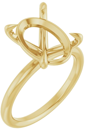 Sužadėtuvių Žiedas „Claw-Prong Solitaire“ 14k yellow gold Oval 14mm x 10mm (1)