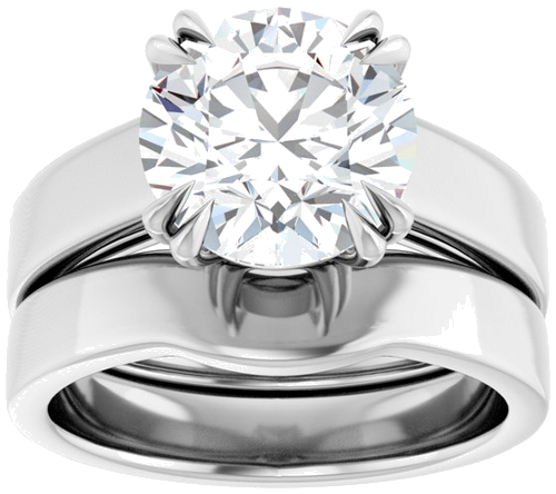 Sužadėtuvių Žiedas „Double Claw-Prong Solitaire“ 14k white gold Round 9.4mm (8)