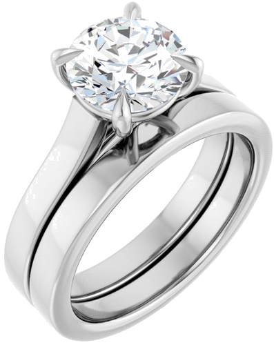 Sužadėtuvių Žiedas „Claw-Prong“ 14k white gold Round 8mm (6)