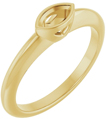 Sužadėtuvių Žiedas „Bezel-Set Solitaire“ 10k yellow gold Marquise 6mm x 3mm (1)
