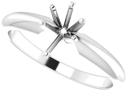 14K White 7x4.5 mm Pear 6-Prong Ring Mounting (5)