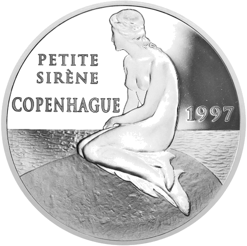 100 франков Малая русалка 1997 Франция серебряная монета (1)