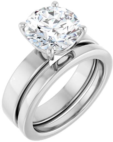 Sužadėtuvių Žiedas 14k white gold Round 9.4mm (6)