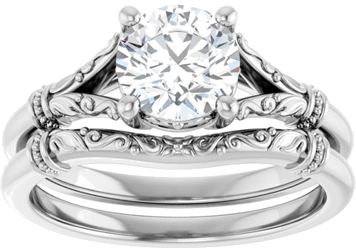 14K White 6.5 mm Round Solitaire Engagement Ring Mounting (8)