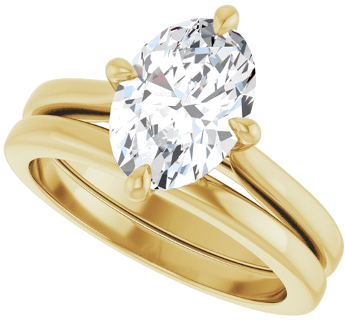 Sužadėtuvių Žiedas „Solitaire“ 14k yellow gold Oval 10mm x 7mm (10)