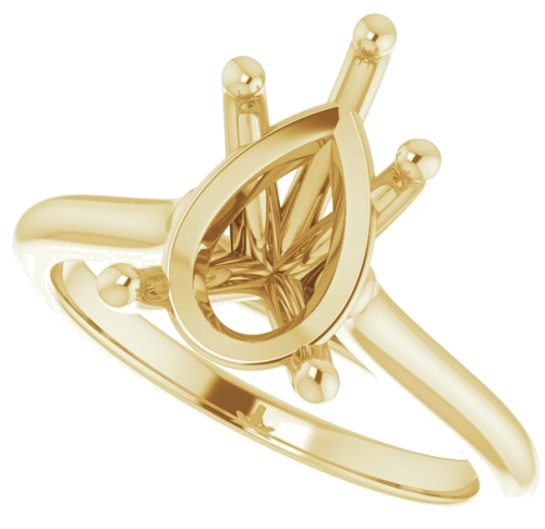 Sužadėtuvių Žiedas „Solitaire“ 585 Geltonojo Aukso Pear Shape 12mm x 8mm (5)