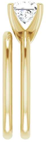 14K Yellow  6 mm Square Solitaire Engagement Ring Mounting (9)