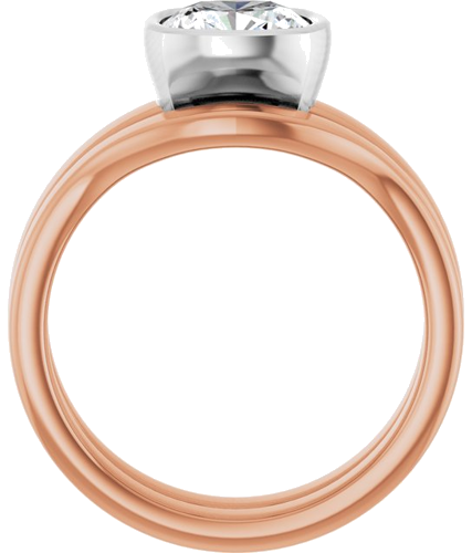 14K Rose White 7 mm Cushion Solitaire Engagement Ring Mounting (7)