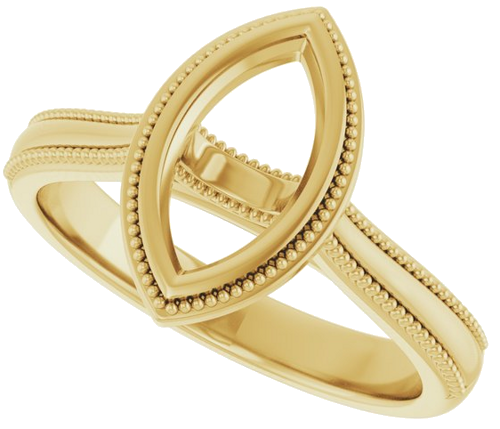Sužadėtuvių Žiedas „Bezel-Set Solitaire“ 14k yellow gold Marquise 10mm x 5mm (5)