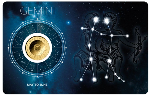 1/1000 oz Близнецы (Zodiac Series) 3000 франков Чад золотая монета (1)