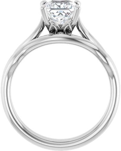 14K White  5.5 mm Square Solitaire Engagement Ring Mounting (7)