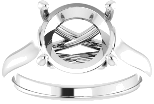 Sužadėtuvių Žiedas „Solitaire“ 750 Baltojo Aukso Round 10mm (3)