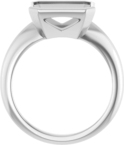 Sužadėtuvių Žiedas „Bezel-Set Solitaire“ 14k white gold Emerald 10mm x 8mm (2)