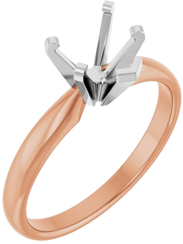Sužadėtuvių Žiedas „Solitaire“ 14k rose/white gold Heart 6.5mm (1)