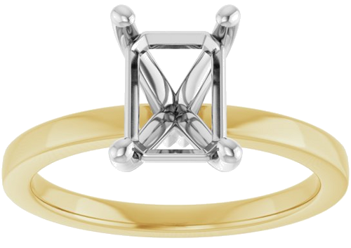 Sužadėtuvių Žiedas „Solitaire“ 14k yellow/white gold Emerald 8mm x 6mm (3)