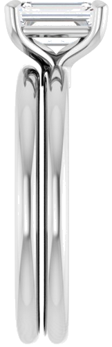 Sužadėtuvių Žiedas 585 Baltojo Aukso Emerald 7mm x 5mm (9)