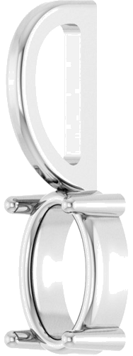 Pakabukas „Solitaire Charm“ 585 Baltojo Aukso Oval 6mm x 4mm (2)