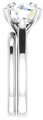 14K White 10 mm Round Engagement Ring Mounting (9)