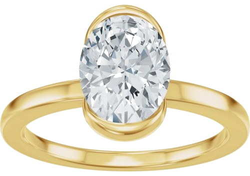 Sužadėtuvių Žiedas „Half Bezel Solitaire“ 14k yellow gold Oval 8.5mm x 6.5mm (3)