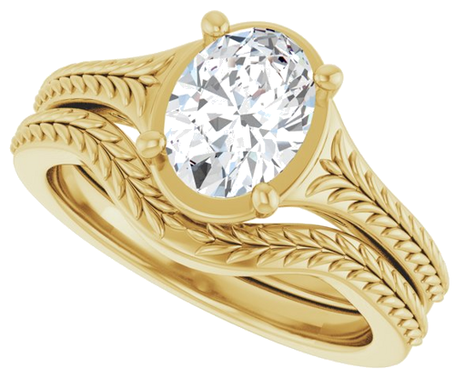Sužadėtuvių Žiedas „Solitaire“ 14k yellow gold Oval 8mm x 6mm (10)