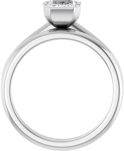 Sužadėtuvių Žiedas „Half-Bezel“ 14k white gold Emerald 7mm x 5mm (7)