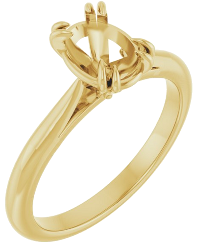 Sužadėtuvių Žiedas „Solitaire“ 585 Geltonojo Aukso Oval 8mm x 6mm (1)