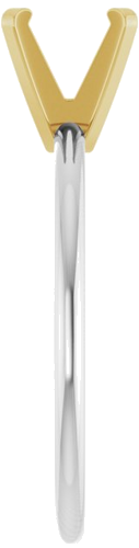 Sužadėtuvių Žiedas „Solitaire“ 14k white/yellow gold Round 6.5mm (4)