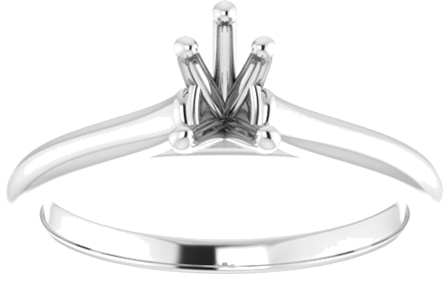 10K White 6x4 mm Pear Solitaire Engagement Ring Mounting (3)