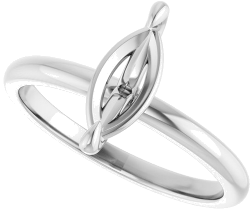 Sužadėtuvių Žiedas „Solitaire“ 14k white gold Marquise 10mm x 5mm (5)