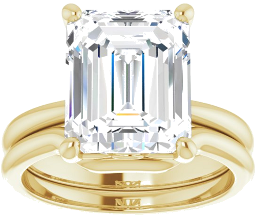 Sužadėtuvių Žiedas 14k yellow gold Emerald 11mm x 9mm (8)
