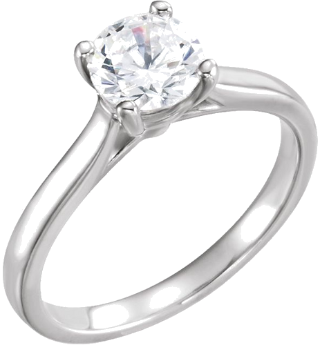 Sužadėtuvių Žiedas „Solitaire“ 585 Baltojo Aukso Round 6.5mm (3)