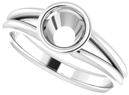 14K White 6 mm Round Engagement Ring Mounting (5)