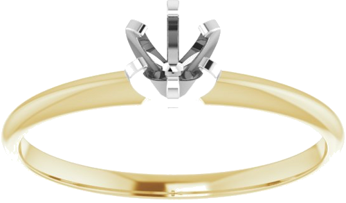 Sužadėtuvių Žiedas „Solitaire“ 585 Baltojo Ir Geltonojo Aukso Round 4.1mm (3)