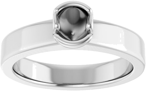 Sužadėtuvių Žiedas „Half-Bezel Solitaire“ 14k white gold Round 4.8mm (3)
