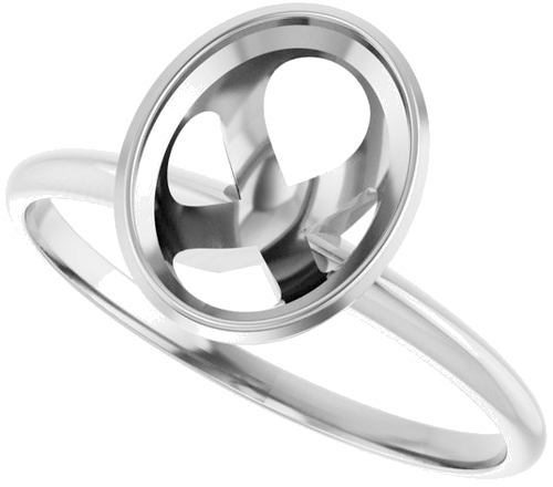 Sužadėtuvių Žiedas „Solitaire“ 585 Baltojo Aukso Oval 9mm x 7mm (5)