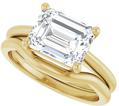 Sužadėtuvių Žiedas „Solitaire“ 14k yellow gold Emerald 9mm x 7mm (10)