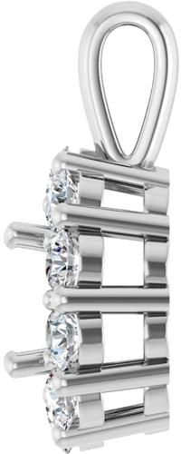Pakabukas „Halo-Style“ 585 Baltojo Aukso Round 6mm (3)