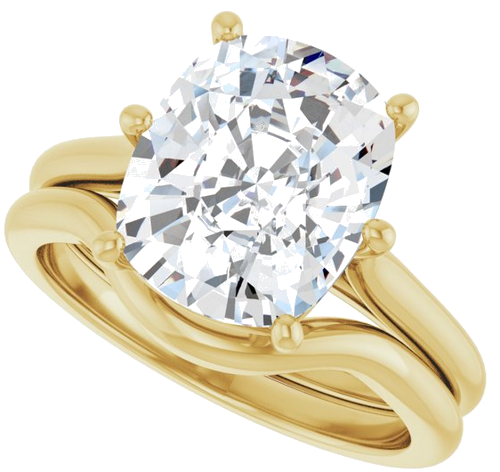 Sužadėtuvių Žiedas 14k yellow gold Elongated Cushion 11mm x 9mm (10)