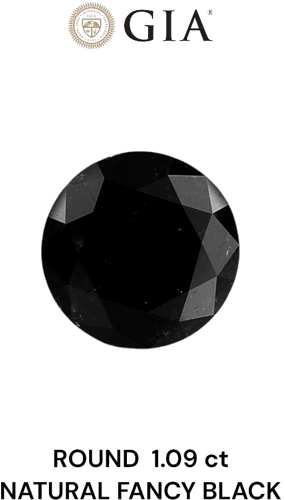 1.09 carat Fancy Black-VVS2 Excellent cut Natūralus Round Deimantas (1)