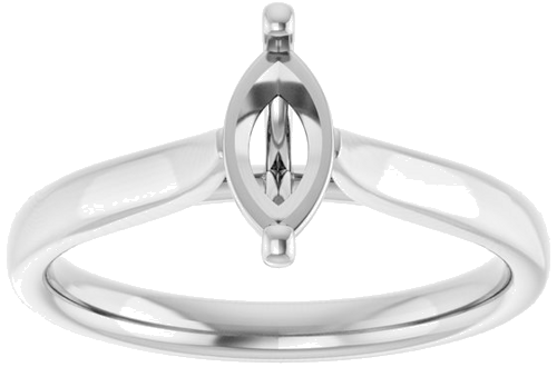 14K White 8x4 mm Marquise Engagement Ring Mounting (3)